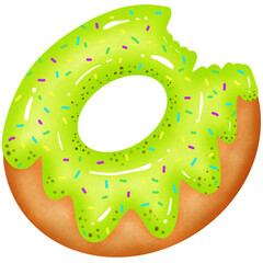 Sweet Lime Donut with Sugar Decoration