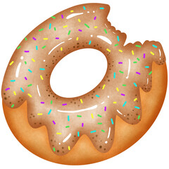 Sweet Chocolate Donut with Sugar Decoration