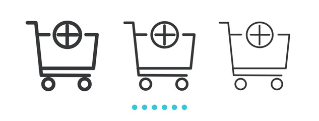 Shopping Cart Icon. Thin linen icon vector.