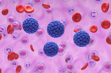 Human papillomavirus (HPV) - isometric view 3d illustration