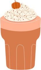 Pumpkin spice latte with whipped cream.