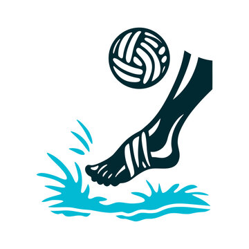 Sipa Kick Volleyball Icon, Philippines Sipa Kick Volleyball Philippines Foot striking a woven rattan ball