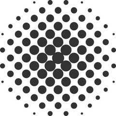 Halftone shape dotted y2k trendy decoration. Gradient retro pixel, grain effect. Pop art style dotted figure