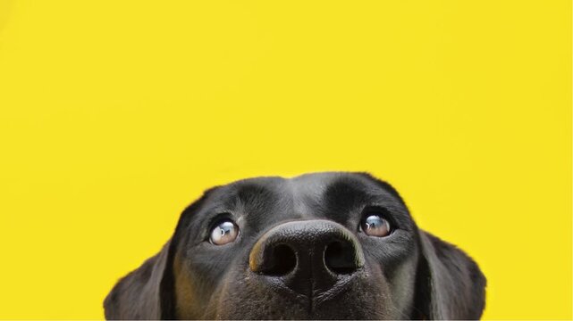 welcome back to my channel animated text video on yellow background with cute black dog