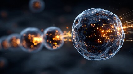 Explore cellular biology with stunning visualizations showing cell activity and energy transfer, perfect for research, education, and advanced scientific studies