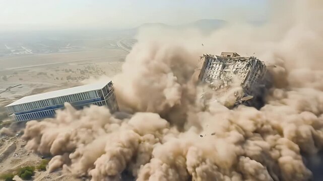 Spectacular Controlled Implosion of a High Rise Structure.