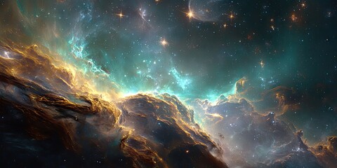 Fototapeta premium Mesmerizing view of outer space stars and nebulas