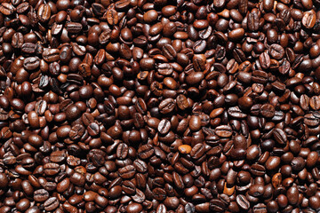 Freshly Roasted Coffee Beans Background. Espresso. Coffee Brewing.