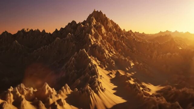 Desert Mountain Range at Dusk