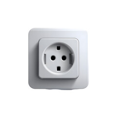White electrical socket isolated on transparent background