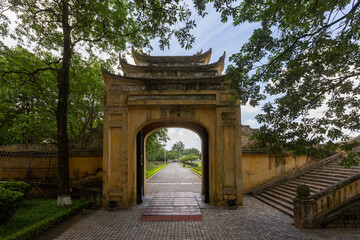 Obraz premium Imperial Citadel of Thang Long (Hoang Thanh Thang Long) Imperial citadel complex at Hoang Dieu, Dien Bien, Ba Dinh, Ha Noi, Vietnam.