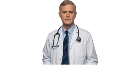 Medical doctor Professional in White Coat with Stethoscope – Healthcare and Clinical Expertise
