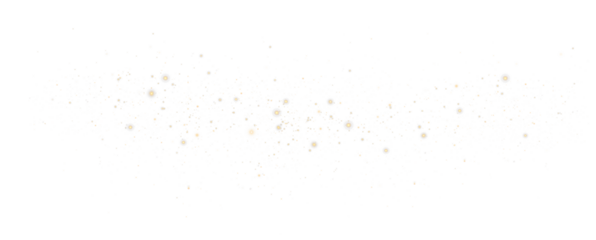 Golden glitter curve with radiant sparks and glowing dust. PNG festive overlay effect,