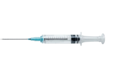 Transparent Medical Syringe with Blue Hub Needle for Injection and Fluid Extraction