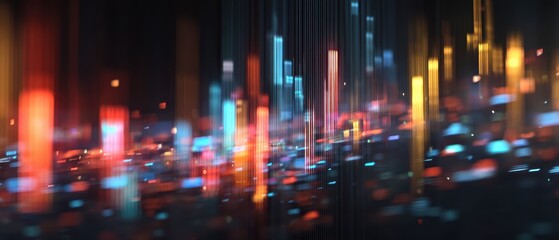 Complex data visualization of neural network algorithm predicting stock movements with futuristic geometric layers of market charts and glowing particles for quantitative trading big data analysis.