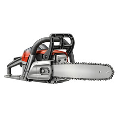 Fototapeta premium Powerful modern gas chainsaw professional cutting tool isolated on white background