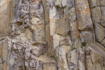 ( Tli ) Absaroka Volcanic Supergroup - Thorofare Creek Group - Intrusive rocks of the Two Ocean and Langford Formations. U.S. Route 14 or U.S. Highway 14 (US 14). Yellowstone National Park, Wyoming

K