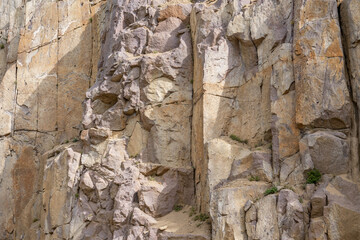 ( Tli ) Absaroka Volcanic Supergroup - Thorofare Creek Group - Intrusive rocks of the Two Ocean and Langford Formations. U.S. Route 14 or U.S. Highway 14 (US 14).   Yellowstone National Park, Wyoming
