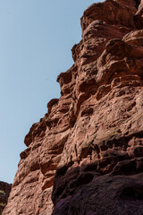 Iconic red rock formations in Talampaya desert landscape, Argentina