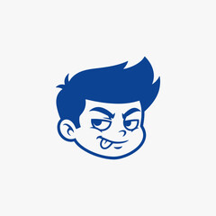 The flat design concept for the sad and tired expression cartoon character.
