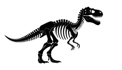 Fototapeta premium Silhouette of a T-Rex skeleton