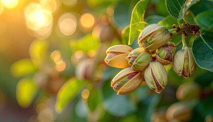 organic Pistachio Nuts in Natural Sunlight