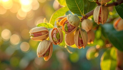 Nutritious Pistachios in Natural Background