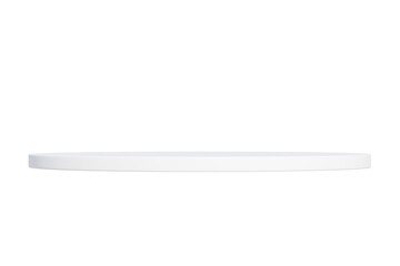 3d round white podium icon. product display concept. Minimal cartoon pedestal stage platform for ecommerce hero banner. isolated on white background. 3d render.