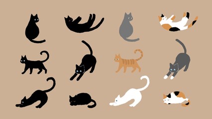 猫のイラストセット