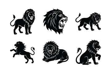 Lion Silhouette Vector | Bold Lion Outline Graphic Collection