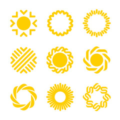 Set of vector logo design template. Sun abstract icons.	
