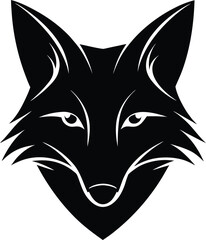 Black cat head vector illustration for a feline mascot or tribal tattoo symbol