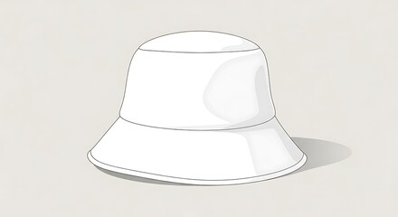 Fototapeta premium White bucket hat fashion accessory casual wear.