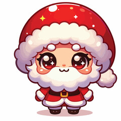 Cute Chibi Santa Clause Vector Illustration