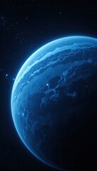 Fototapeta premium Striking View of a Blue Exoplanet in the Vastness of Space