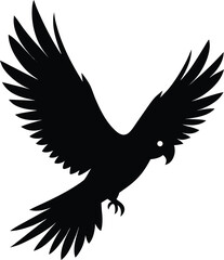 Naklejka premium Flying eagle silhouette vector illustration in black