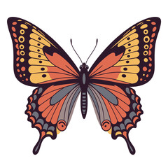 Vibrant butterfly design beautifully detailed wings intricate patterns nature's artistry insect beauty isolated on white background
