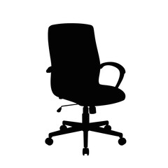 Ergonomic black office chair with adjustable height and casters for modern workspaces isolated on white background