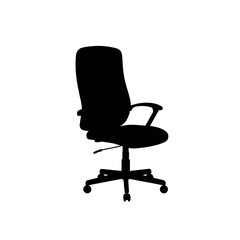 Modern ergonomic office chair silhouette isolated on professional furniture isolated on white background