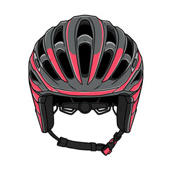 Modern cycling helmet safety gear for active cyclists and outdoor adventures isolated on white background
