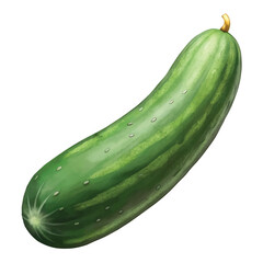 Fresh green cucumber illustration with vibrant colors