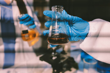 Researchers working in the clinical laboratory