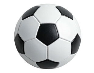 Fototapeta premium A classic black and white soccer ball isolated on a transparent background