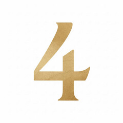 Number in Gold Number four isolated watercolor vector illustration svg