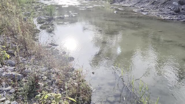 Scorcio del fiume Cesano a San Lorenzo in Campo in autunno