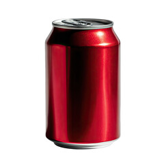 Glossy red can with silver top on black background