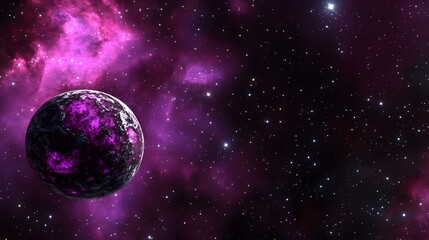 Obraz premium Purple Nebula Planet Space Background Cosmic Galaxy