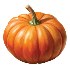 Whimsical pumpkin illustration with autumn colors and festive elements