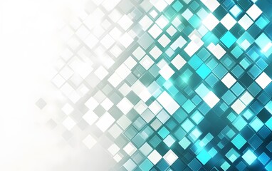 Abstract Geometric Background Teal White Squares Pattern