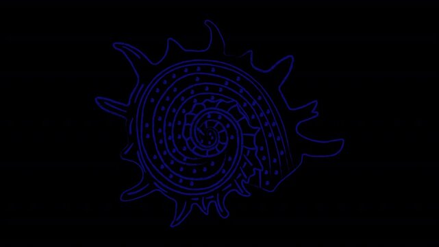 Animated seashell in a minimalist style with a dry pastel effect. Alpha channel